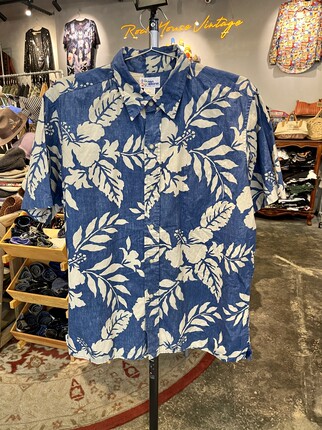 Vintage古着中古二手纯棉reyn spooner 纯棉印花短袖夏威夷衬衫