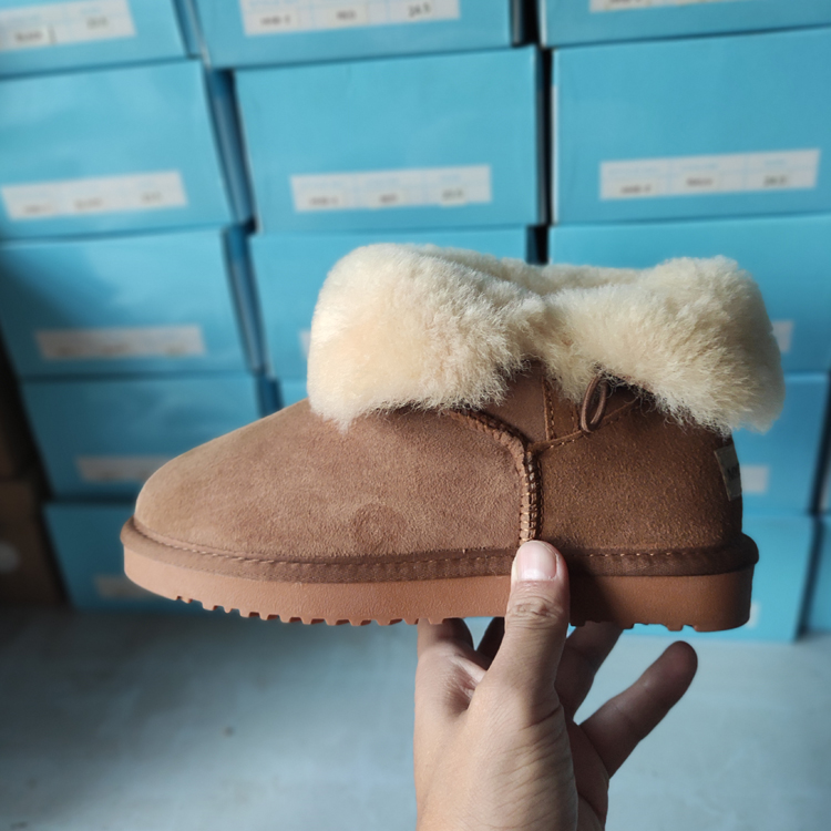 澳洲羊皮毛一体雪地靴女低筒基本款一粒扣经典冬靴保暖3352短靴冬-封面