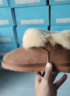 澳洲羊皮毛一体雪地靴女低筒基本款一粒扣经典冬靴保暖3352短靴冬