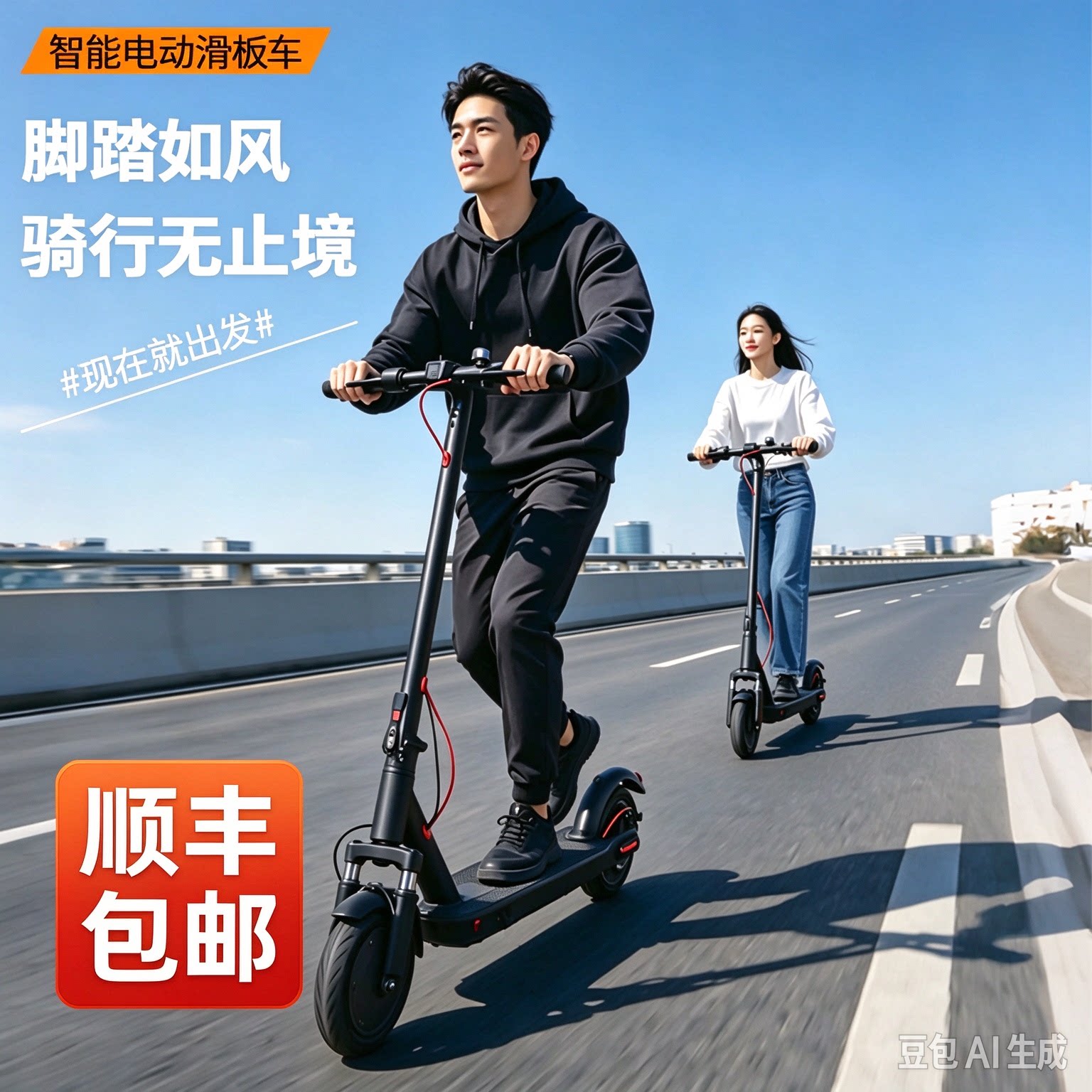 新款减震电动滑板车便携代驾两轮锂电池代步滑板车可折叠成人二轮