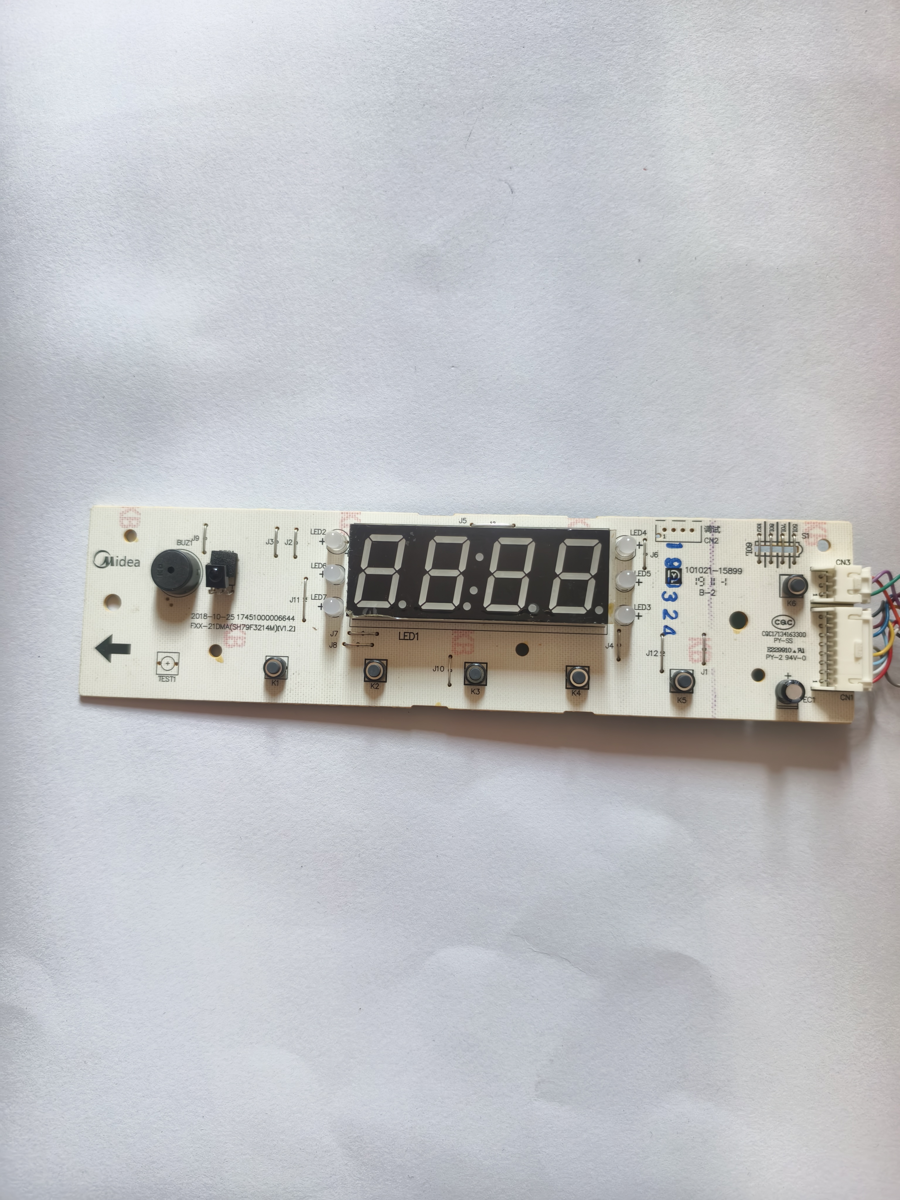 适用美的电热水器显示板21DMA-S(HEY)F60-21DMA-S(HEY控制按键