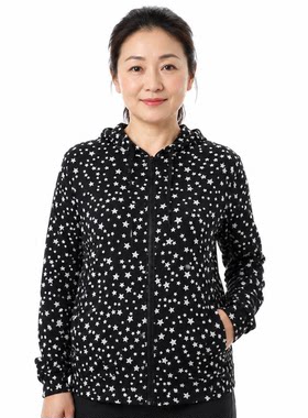 连帽衫薄款双层桑蚕丝网眼短外套