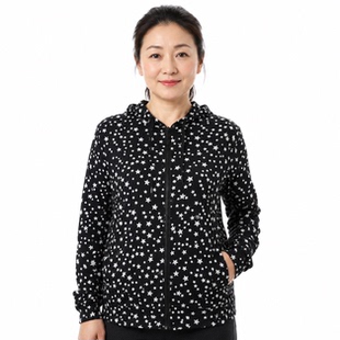 春秋真丝连帽衫女薄款双层桑蚕丝网眼宽松短外套长袖开衫