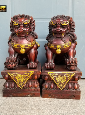 铜器大号铜狮一对宫门铜狮子故宫狮家居办公定做摆件