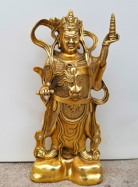 铜器铜托塔李天王李靖铜像哪吒之父李天王铜像铜器摆件定做雕塑