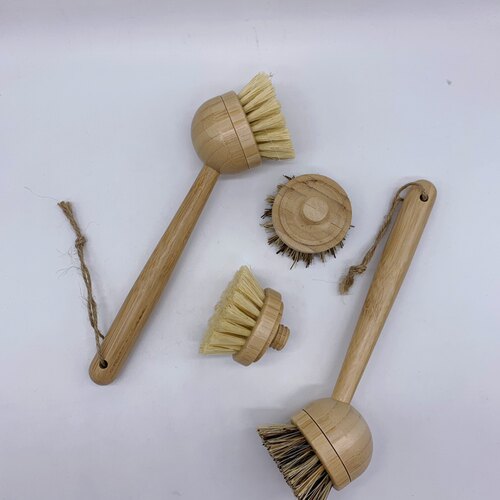 劍麻洗碗刷廚房刷子竹制刷椰棕洗鍋刷木頭刷子 剑麻刷子 bamboo