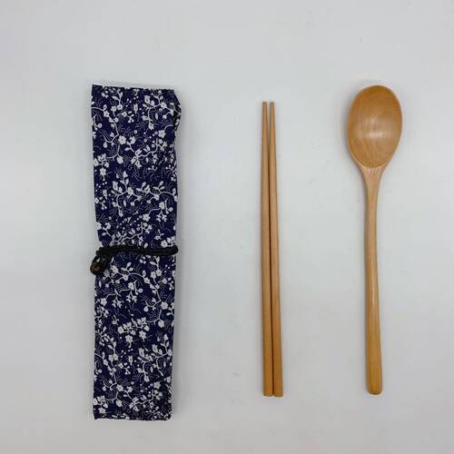 木制环保勺子筷子布袋装