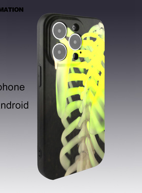 三壳壳原创小众ins风朋克骷髅骨架适用于苹果15promax/plus/14/13/12/11/IMD亮面磨砂菲林全包高级手机保护壳
