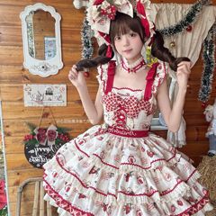 【四团定金】草莓园 心动玩偶原创Lolita 甜lo柄图蛋糕裙jsk op