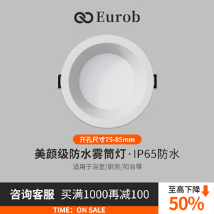 【美国普瑞】防眩防水筒灯厨房卫生间防潮防雾淋浴房嵌入式天花灯