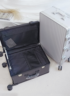 行李箱ins网红铝框女一九侧开20寸旅行箱密码箱万向轮24拉杆箱男