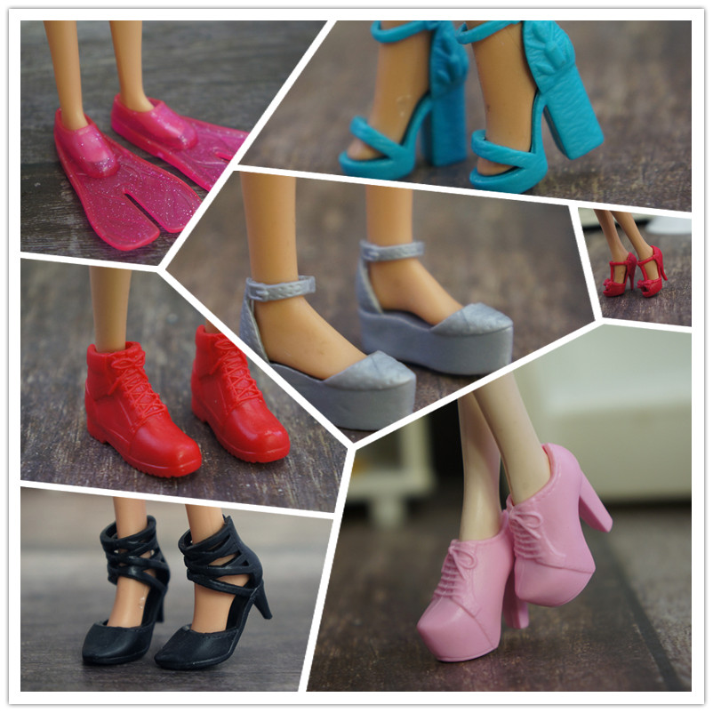 适合2.2cm脚长娃娃多关节高跟鞋