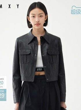 古木夕羊秋季气质修身翻领长袖短外套女减龄百搭夹克GS450072002