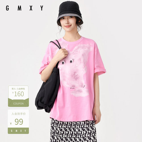 新品印花短袖圆领T恤女