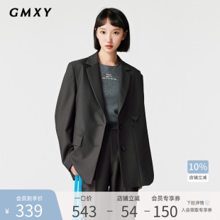 外套GS35022004 古木夕羊秋季 简约时尚 叠片分割西装 女宽松廓版