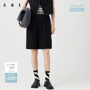 古木夕羊夏季气质纯色时尚西装短裤女宽松百搭休闲裤GS430142008
