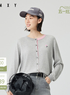 古木夕羊2025春洋气百搭撞色设计含山羊绒针织毛衫女GS510034002