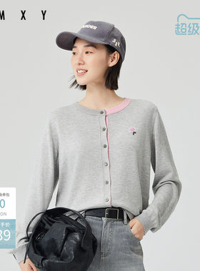 古木夕羊春洋气百搭撞色设计含山羊绒针织毛衫女GS510034002