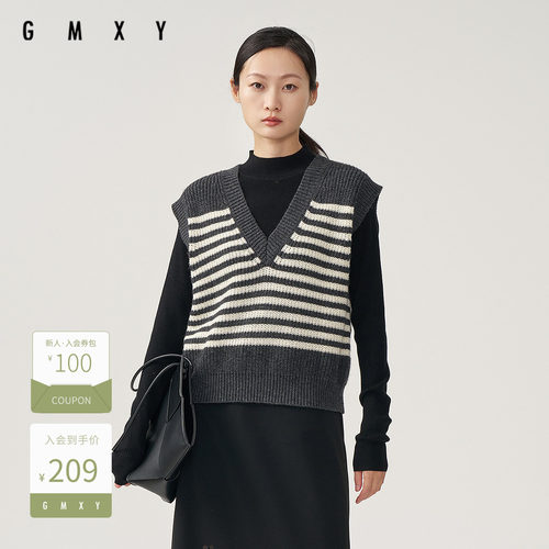 古木夕羊2024冬季减龄洋气毛织背心女GS470154005