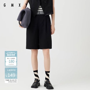 古木夕羊夏季气质纯色时尚西装短裤女宽松百搭休闲裤GS430142008