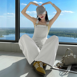 阔腿牛仔背带裤女春秋季2026新款减龄休闲韩版高腰显瘦宽松连体裤