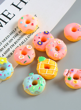 水果甜甜圈面包diy手工制作奶油胶手机壳发夹咕卡发饰品树脂配件