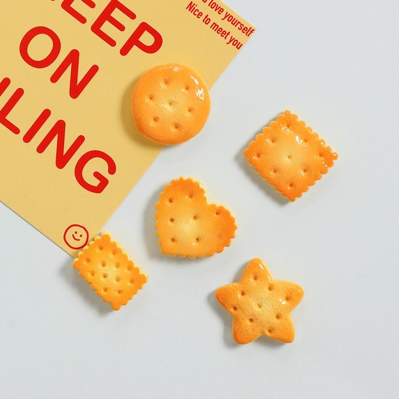 亮面仿真微缩食玩饼干树脂磁吸冰箱贴创意黑白板照片墙留言板磁贴