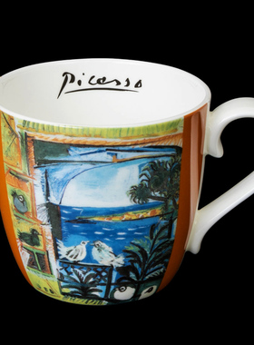 德国进口Konitz创意毕加索马克杯广口骨瓷咖啡杯茶杯大水杯450ml