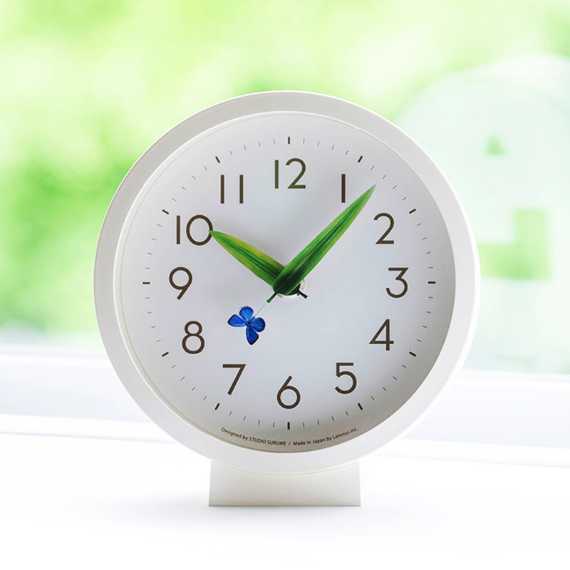 日本Lemnos蝴蝶两用静音桌钟挂钟