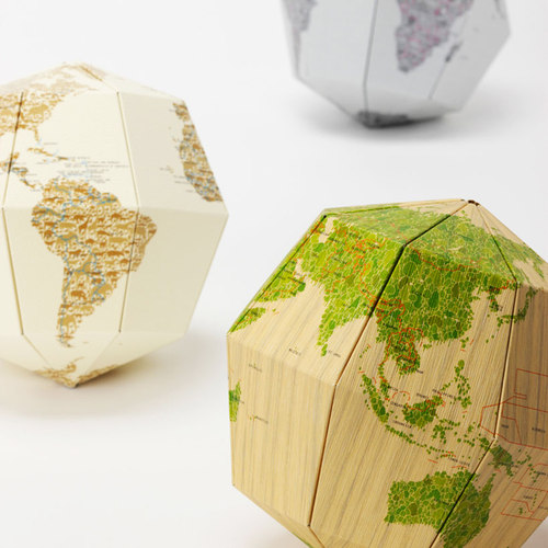 日本geografia创意组装纸质地球