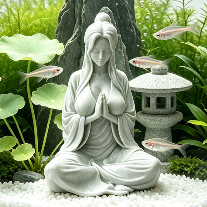 鱼缸造景摆件中式禅意风格古装性造景/装饰