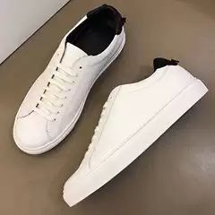 European Style Leather Trendy Shoes 2025 New Model White Sneakers for Men Simple Casual Genuine Leather Versatile Men's Shoes
