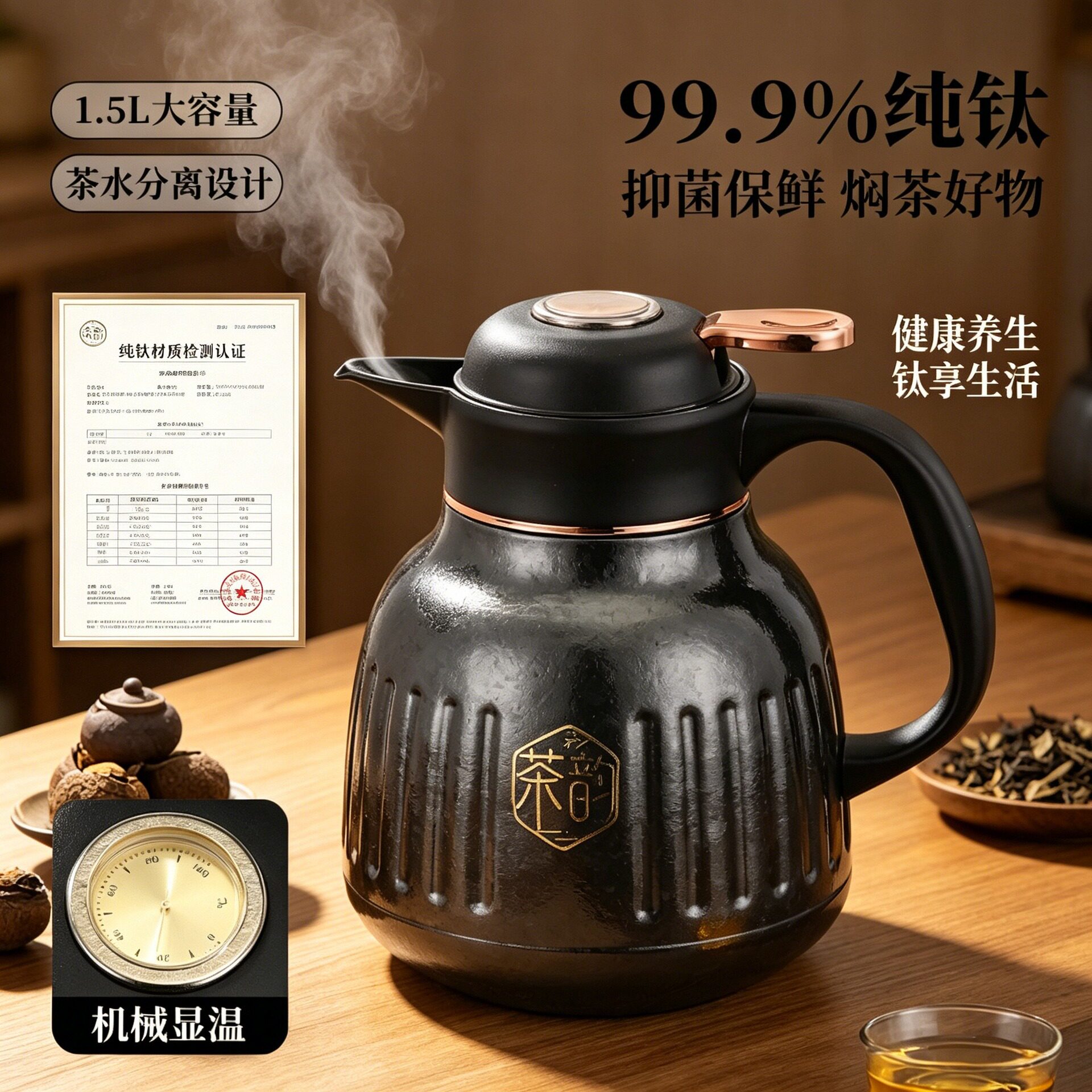 纯钛保温壶家用水壶热水瓶