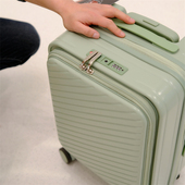 出口日本20寸开口登机箱前开盖拉杆箱纯PC行李箱26寸扩展旅行箱女