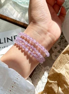 薰衣草紫水晶手链女三圈多圈手串