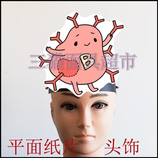 可定制平面纸片卡通面具道具人体树突免疫细胞NK巨噬T细胞头饰