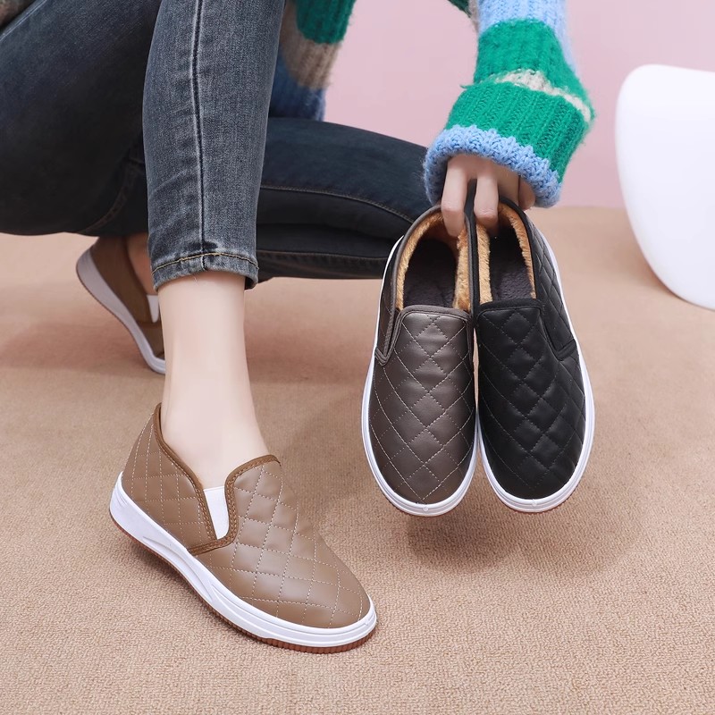 防水皮面牛筋底处理棉鞋