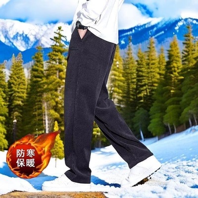 2025年秋冬季保暖男士灯芯绒百搭外穿休闲裤新款加绒加厚直筒裤