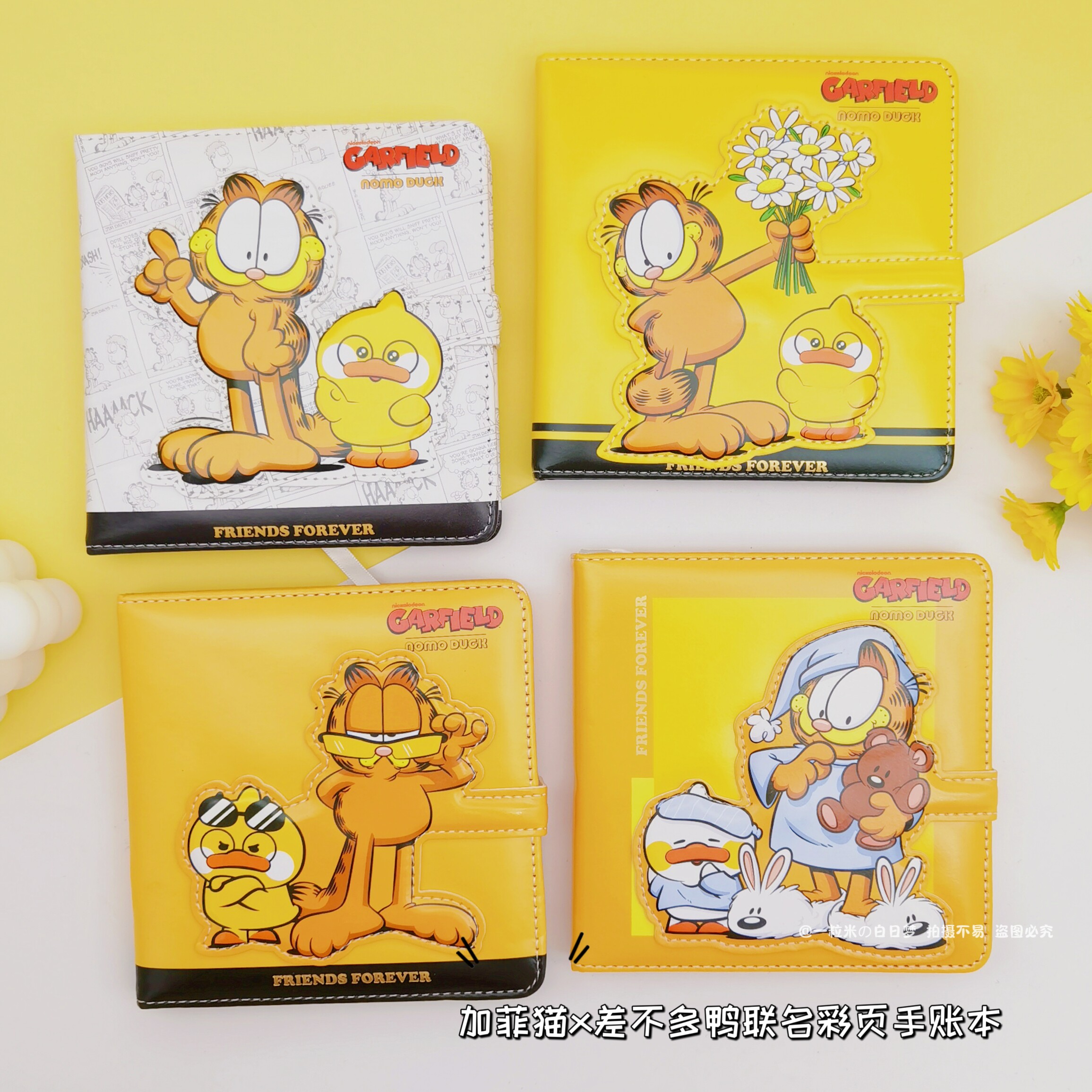 加菲猫x差不多鸭可爱少女心日系ins风卡通动漫彩页手账本笔记本