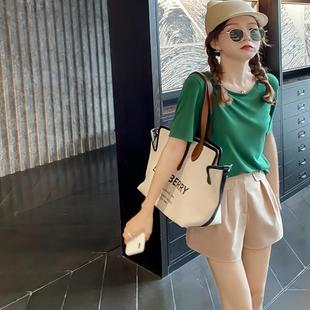 阔腿显瘦气质高腰短裤 裤 西装 张涩涩zss