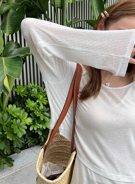 张涩涩 白色梦境 针织衫女超薄羊绒肤感宽松慵懒风两件套薄款套装