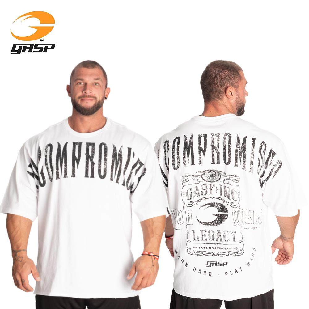 gasp纯棉美式t恤男士欧美宽松大码健身训练衣服透气夏季运动短袖