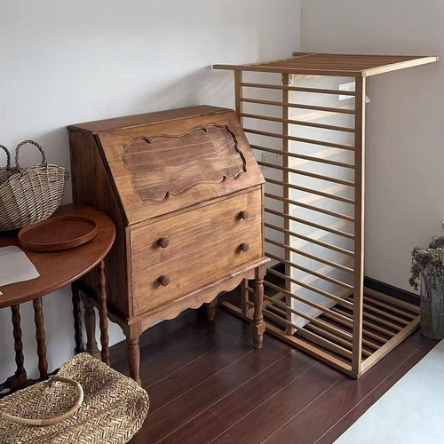 vintage中古风实木餐边柜 复古风咖啡馆民宿装饰柜子拍摄道具