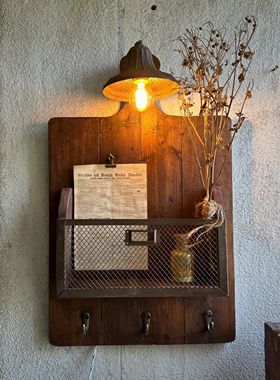 美式复古店招小众壁挂灯具装饰咖啡馆民宿墙面装饰拍摄道具书报架