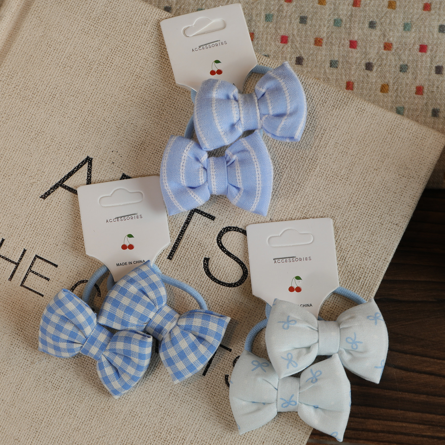 儿童格纹蝴蝶结发圈女童蓝色高弹儿童不伤发波点格纹头绳新年发饰,童装/婴儿装/亲子装,发饰,淘宝优惠券,粉丝福利购,淘宝优惠卷