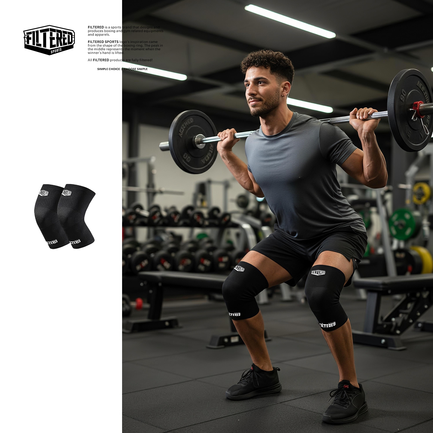 FILTERED高弹加压立体编制拳击泰拳护具篮球健身格斗男女运动护膝