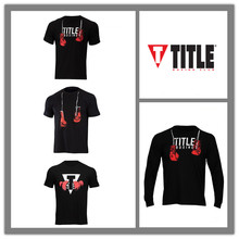 拳击T恤TITLE运动健身拳击服短袖潮流上衣服圆领男士T恤长袖纯棉