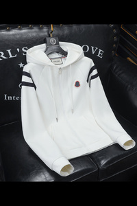 F6077-27022-P150 2025新款秋冬男士连帽开衫大码卫衣白色 沙发图图片
