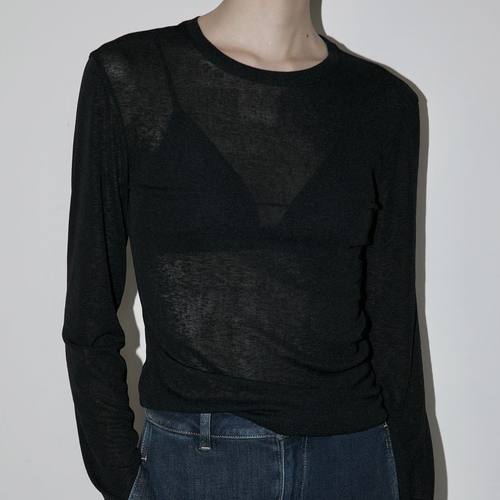 微透薄款性感修身打底衫女