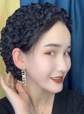 新款回族头巾女士帽子纱巾回民洋气妈妈包头帽假发帽方便盖头套头
